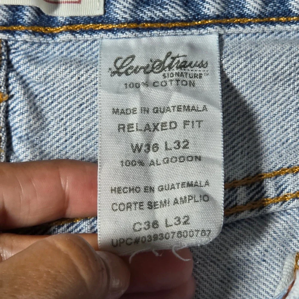 Levi Strauss Signature Jeans Mens 36x32 Light Wash Relaxed Fit Denim 03937600707